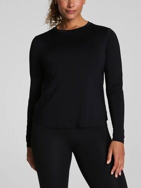 Spanx Activate Long Sleeve Black Top XL Activewear